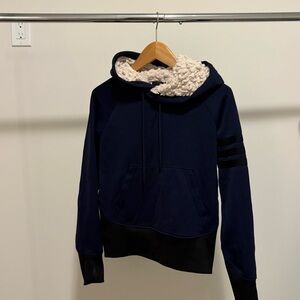 Y-3 Dark Blue and Black Women's Hooded Sweater